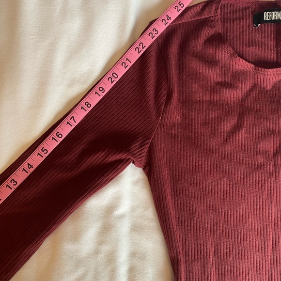 Reformation Red Ribbed Knit Dress - Picture 4 of 8